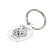 Bichon Frise Line Art Personalized Tag ペット ネームタグ (側面)
