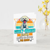 Bichon Frise Lover Funny Bichon Frise Retro  カード (黄色い花)