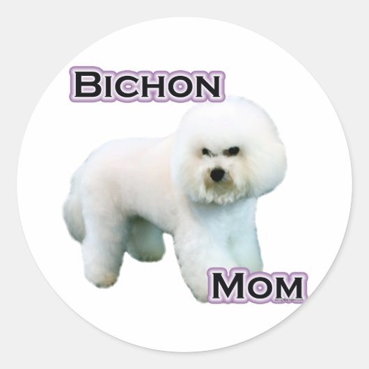 Bichon Frise Mom 4 – シール (正面)