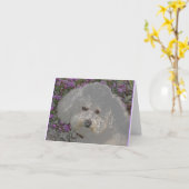 Bichon Frise Notecard カード (黄色い花)