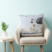 Bichon Frise On the Porch クッション (椅子)