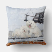Bichon Frise On the Porch クッション (裏面)