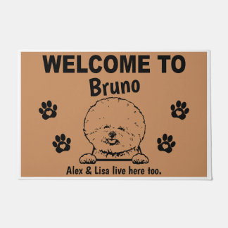 Bichon Frise Personalized Door Mat Doormat  ドアマット