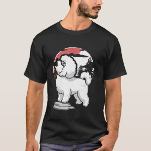 Bichon Frise Pet - Dog Breed Moon Howling Tシャツ