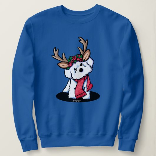 Bichon Frise Reindeer Christmas Sweatshirt スウェットシャツ (デザイン正面)