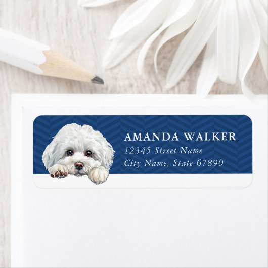 Bichon Frise Return Address Labels ラベル (インサイチュ)