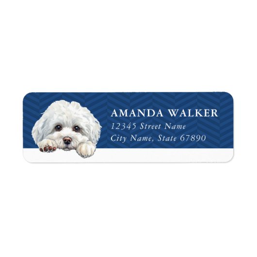 Bichon Frise Return Address Labels ラベル (正面)