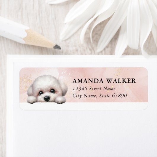 Bichon Frise Return Address Labels ラベル (インサイチュ)