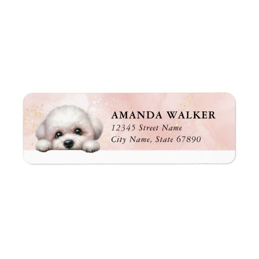 Bichon Frise Return Address Labels ラベル (正面)
