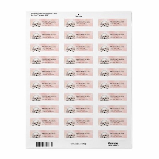 Bichon Frise Return Address Labels ラベル (フルシート)