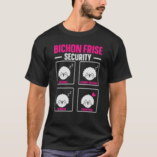 Bichon Frise Security Dog Puppy Paw Love Tシャツ (正面)