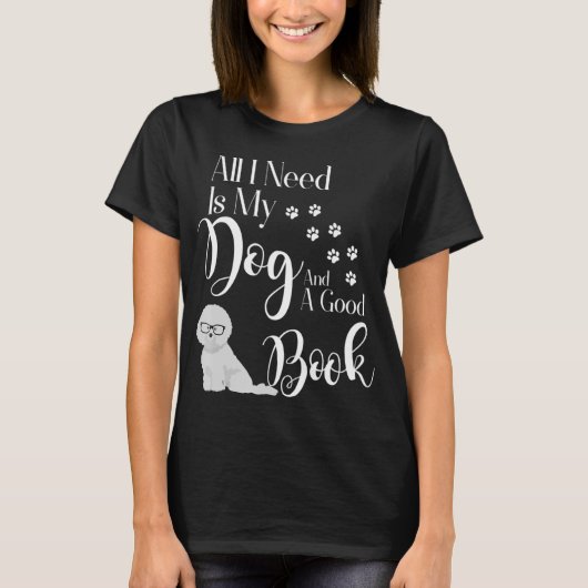 Bichon Frise Shirt読's Book Dog Lover Tシャツ (正面)