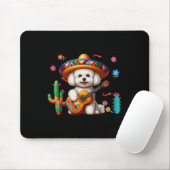 Bichon Frise Sombrero Mexican Guitar Cinco De Mayo マウスパッド (マウス)