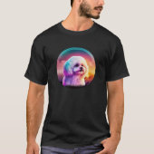 Bichon Frise Synthwave 80s Retrowave Aesthetic 1 Tシャツ (正面)