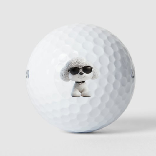 Bichon Frise Theme Golf Balls ゴルフボール (正面)