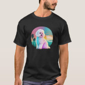 Bichon Frise Vaporwave Retrowave Aesthetic Tシャツ (正面)