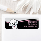 Bichon Frisé Wave Address Label ラベル (インサイチュ)