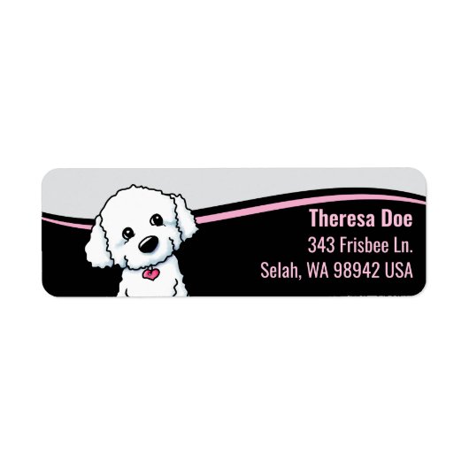 Bichon Frisé Wave Address Label ラベル (正面)