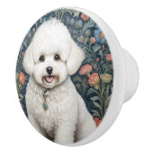 Bichon Frisé William Morris Inspired Floral セラミックノブ (右)