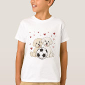 Bichón Maltés with soccer ball for Valentine's Day Tシャツ (正面)