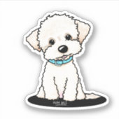 Bichon Puppy KiniArtステッカー シール (正面)