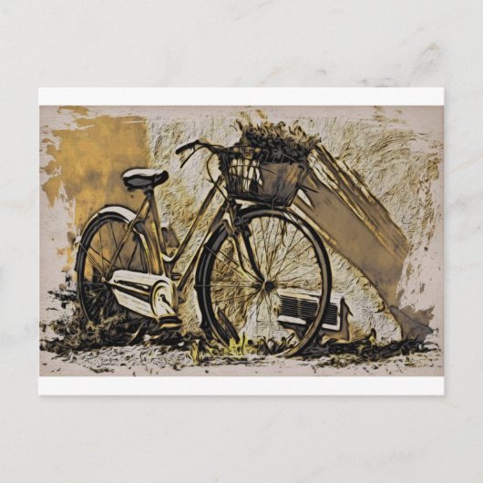 Bicicleta com cesta de flores ポストカード (正面)