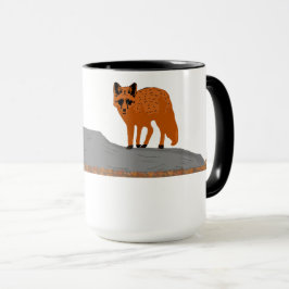🦊 Bicolore Renard sur le Rocher マグカップ