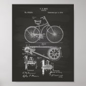 Bicycle 1890 Patent Art - Chalkboard ポスター (正面)