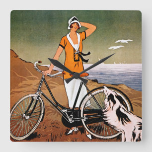 Bicycle Ad, 1925 スクエア壁時計