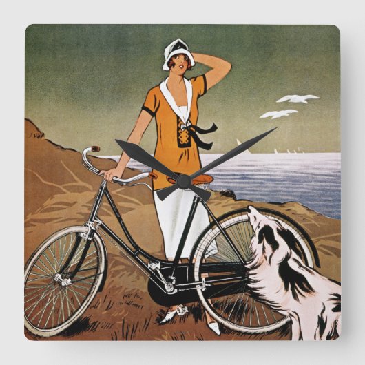Bicycle Ad, 1925 スクエア壁時計 (正面)