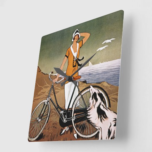 Bicycle Ad, 1925 スクエア壁時計 (傾斜)