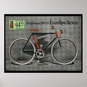 Bicycle Ad Art Poster 1914年のヴィンテージのElgin王 ポスター