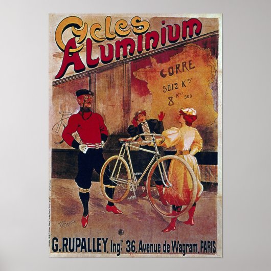 Bicycle Advertising Vintage Cycles Aluminium ポスター (正面)