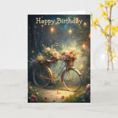 Bicycle and Flowers カード (黄色い花)