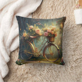 Bicycle and Flowers クッション (ブランケット)