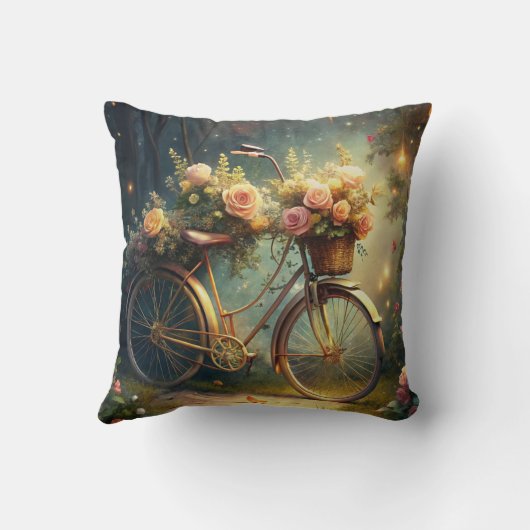 Bicycle and Flowers クッション (裏面)