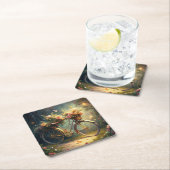 Bicycle and Flowers スクエアペーパーコースター (インサイチュ)