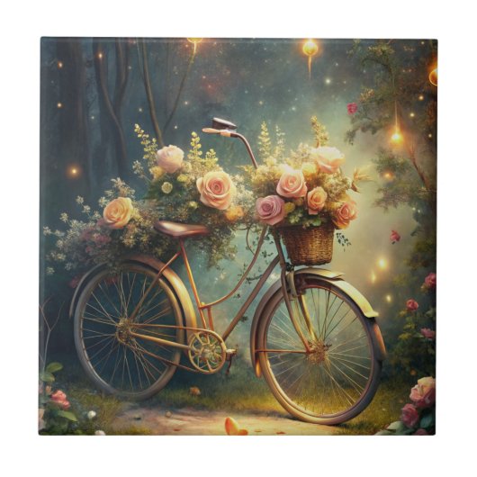 Bicycle and Flowers タイル (正面)