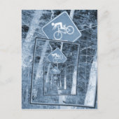 Bicycle Caution Traffic Sign ポストカード (正面)