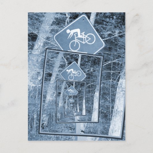 Bicycle Caution Traffic Sign ポストカード (正面)