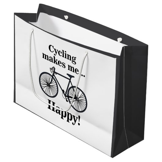 Bicycle Cycling Bicycling Cyclist Birthday ラージペーパーバッグ (正面アングル)