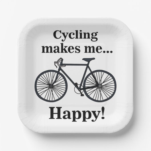 Bicycle Cycling Bicycling Cyclist Birthday Party ペーパープレート (正面)