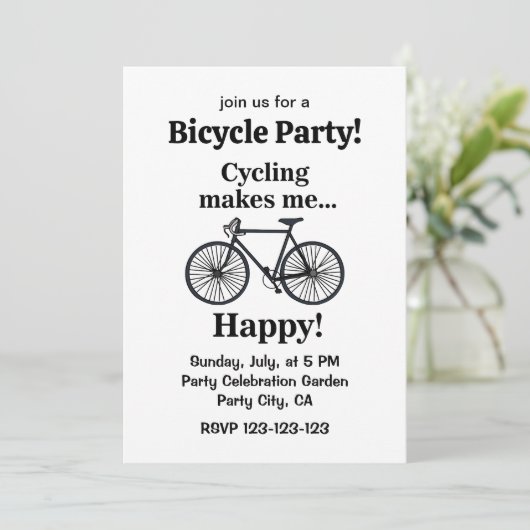 Bicycle Cycling Biking Party 招待状 (スタンド正面)