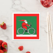 Bicycle Cycling Christmas Holiday スタンダードカクテルナプキン (インサイチュ)