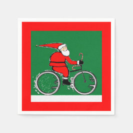 Bicycle Cycling Christmas Holiday スタンダードカクテルナプキン