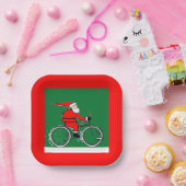 Bicycle Cycling Christmas Holiday ペーパープレート (パーティー)