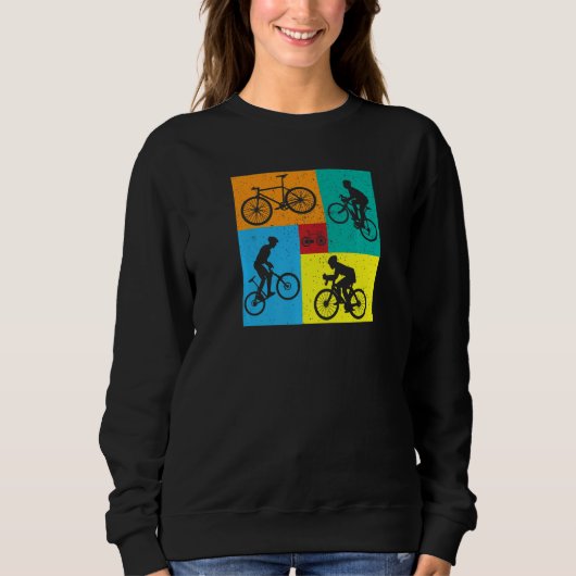 Bicycle Cyling Square Pattern Desinged   スウェットシャツ (正面)