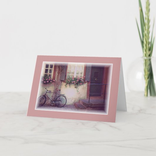 "Bicycle, Flowers & Window Box" /EUROPE カード (正面)