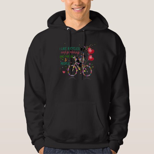 Bicycle Lover apparel I Like Bicycles and Gardenin パーカ (正面)
