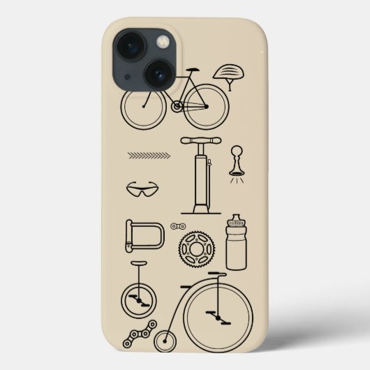 Bicycle Print Cycling Essentials Design Case-Mate iPhoneケース (裏面)